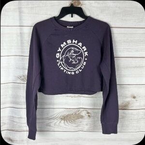 Gymshark Women's Dark Purple Cropped Sweatshirt